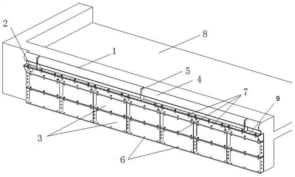 Arc-shaped line construction formwork structure