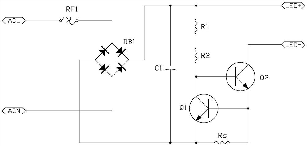 TLCC drive circuit with over-temperature automatic protection