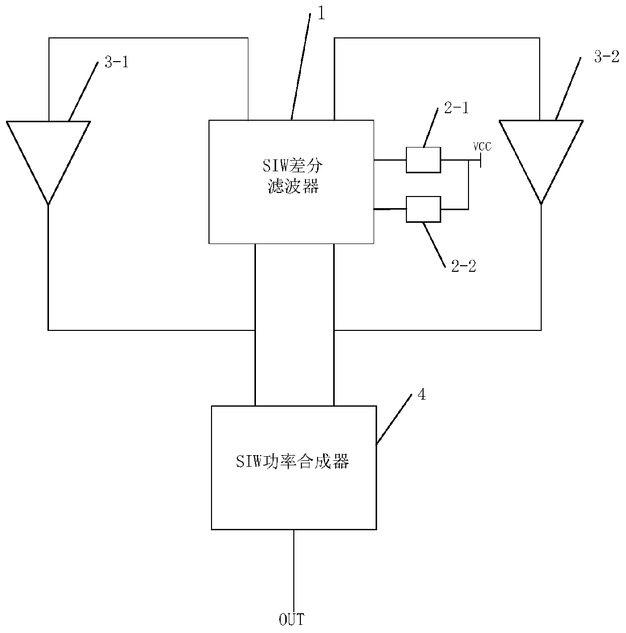 Push-push type voltage-controlled oscillator based on SIW differential filter