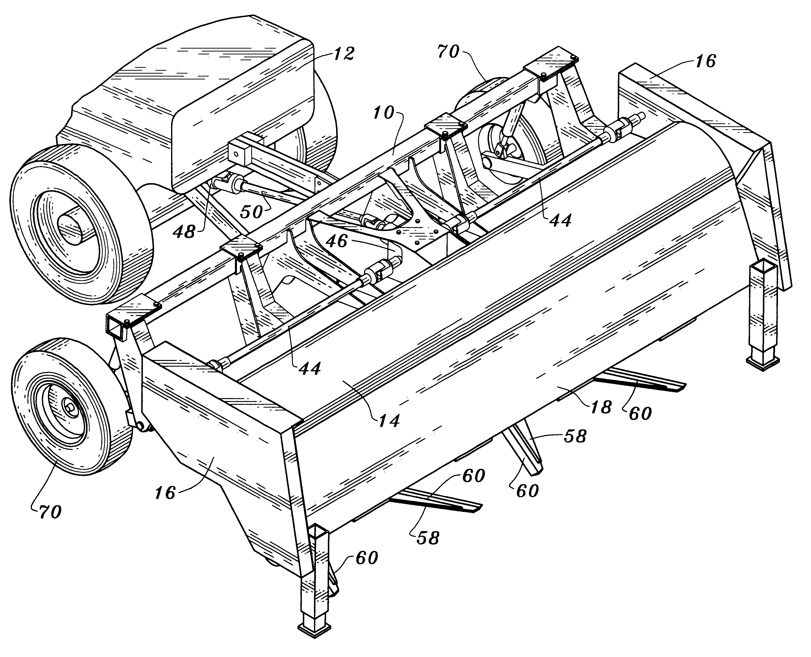 Apparatus and method for removing plant stalks from a field and shredding the plant stalks