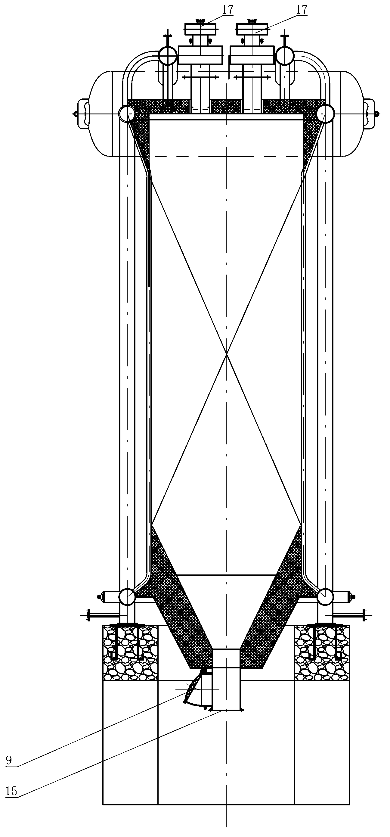 Vertical type coal dust corner tube boiler