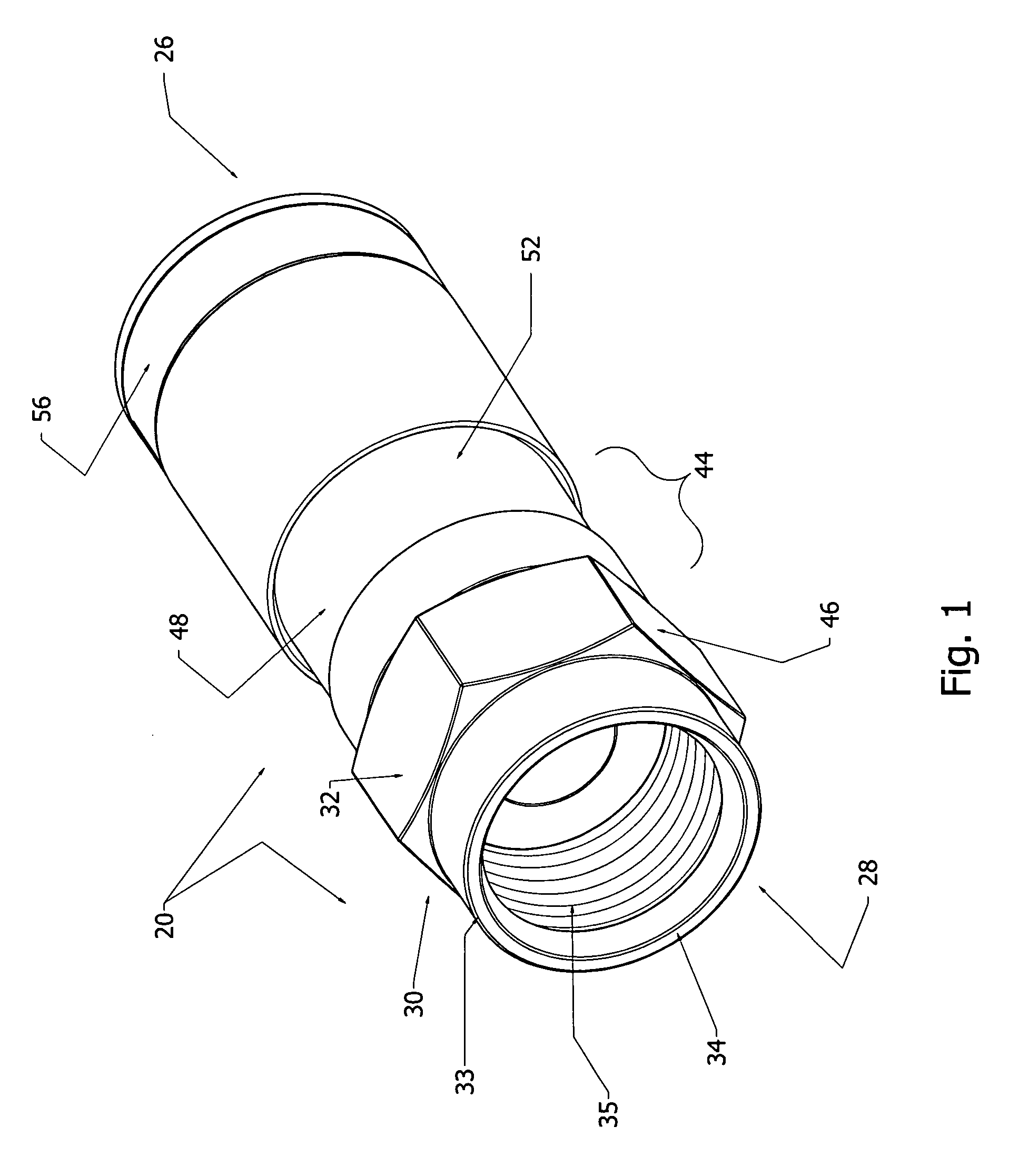 Compression type coaxial cable F-connectors with traveling seal and barbless post