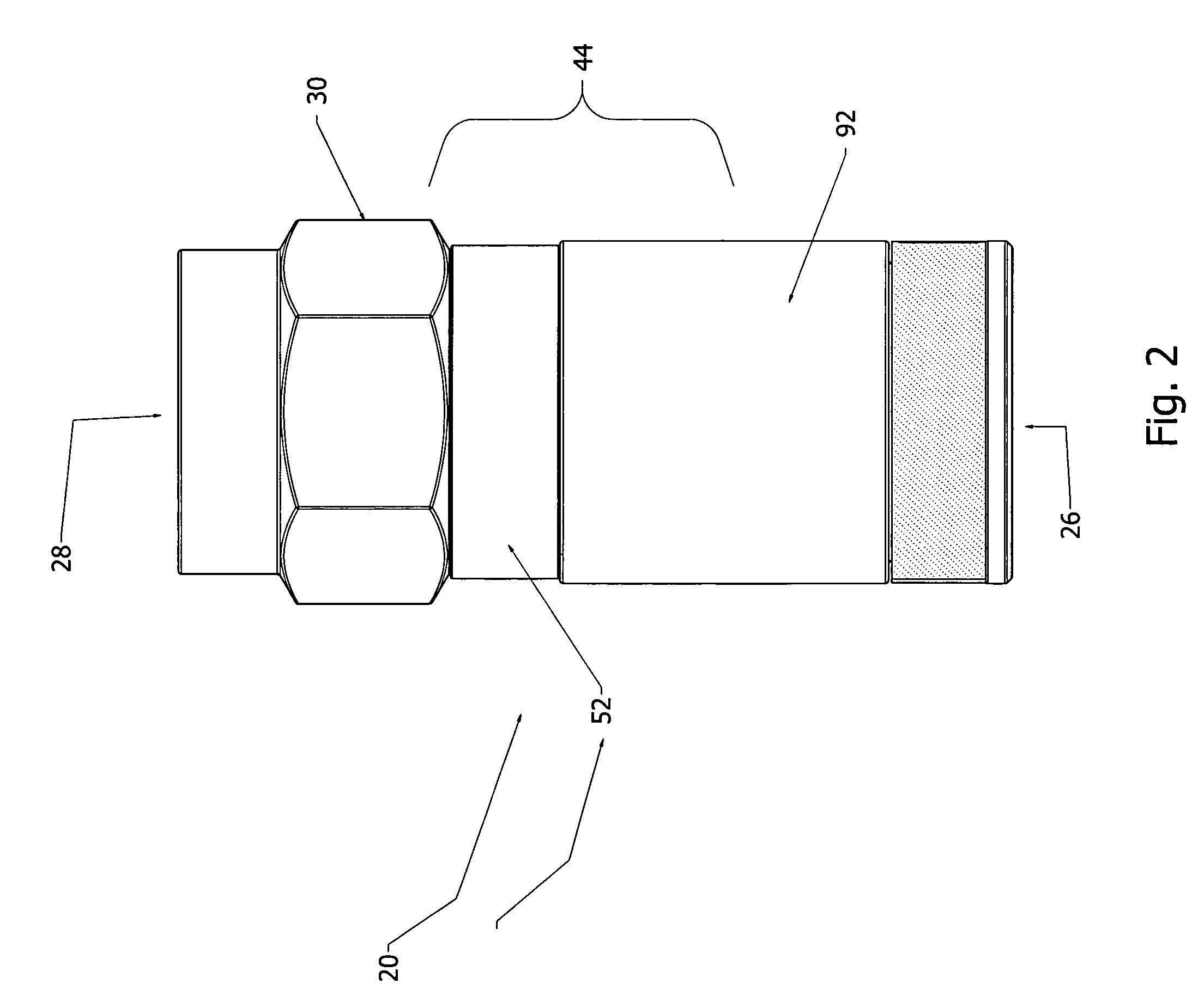 Compression type coaxial cable F-connectors with traveling seal and barbless post