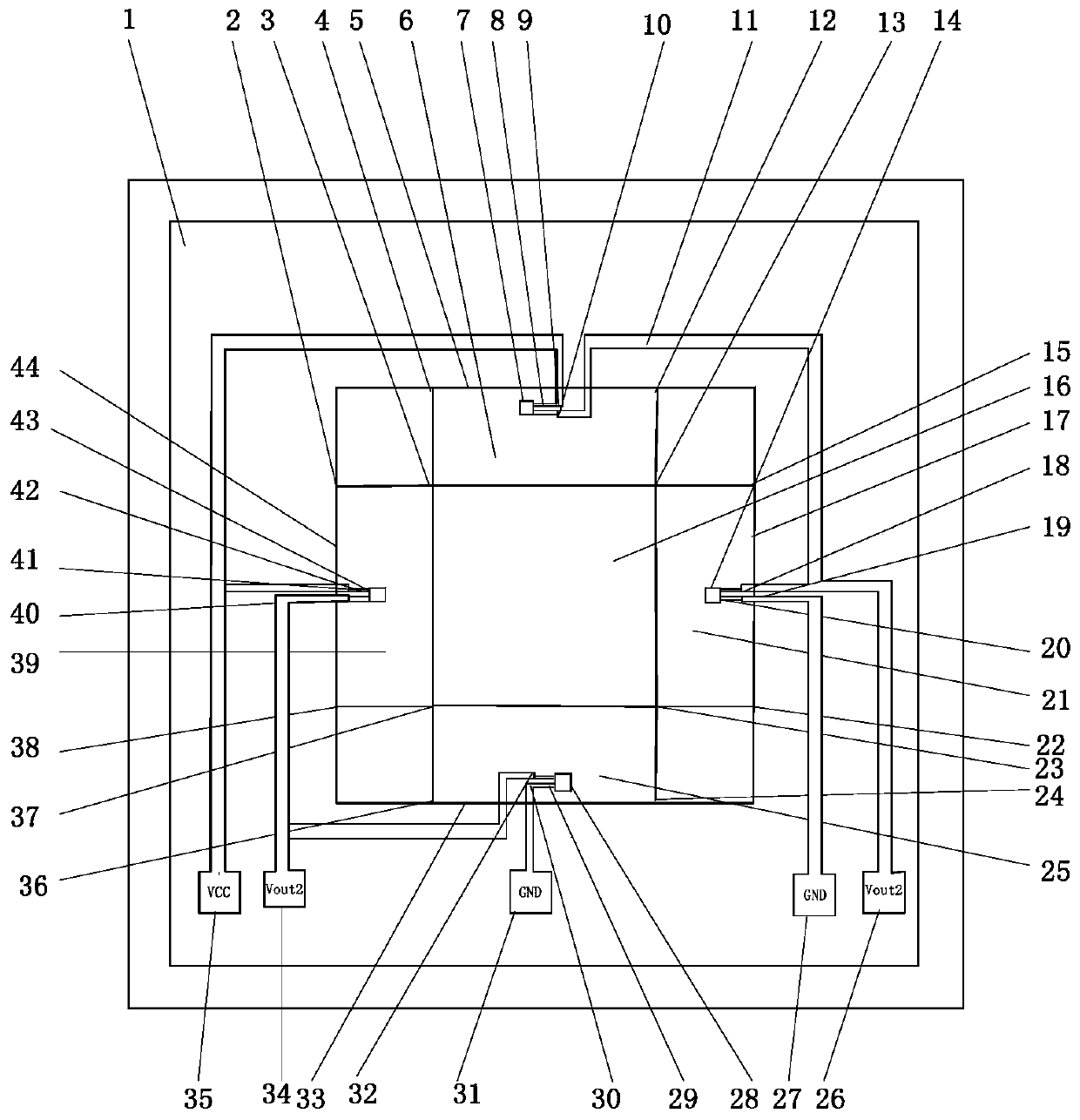A piezoresistive mems acceleration sensor with composite beam structure and packaging device