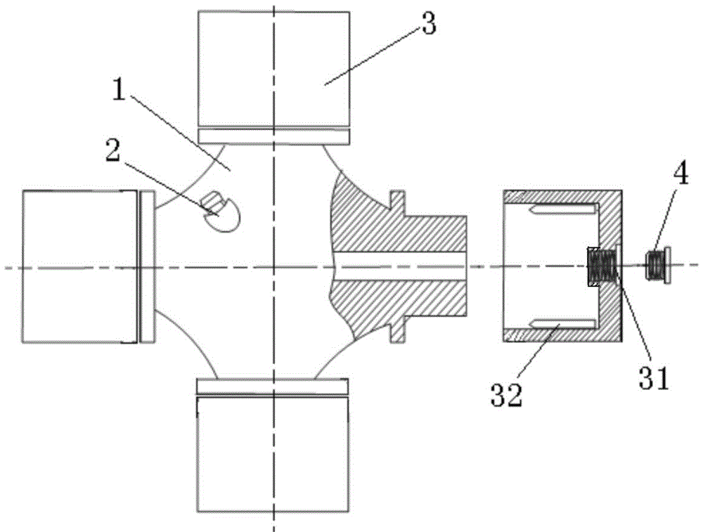 A universal joint transmission lubricating device for easy maintenance