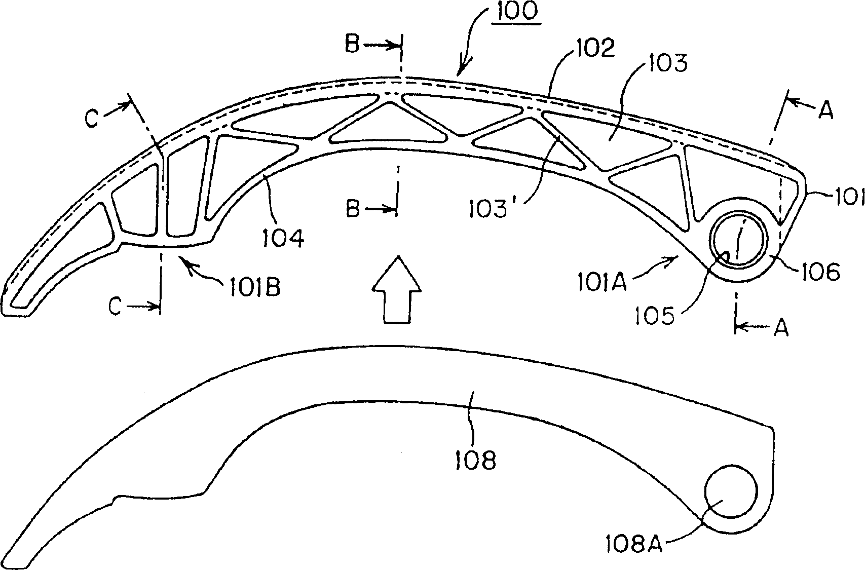 Plastic movable guide device for transmission