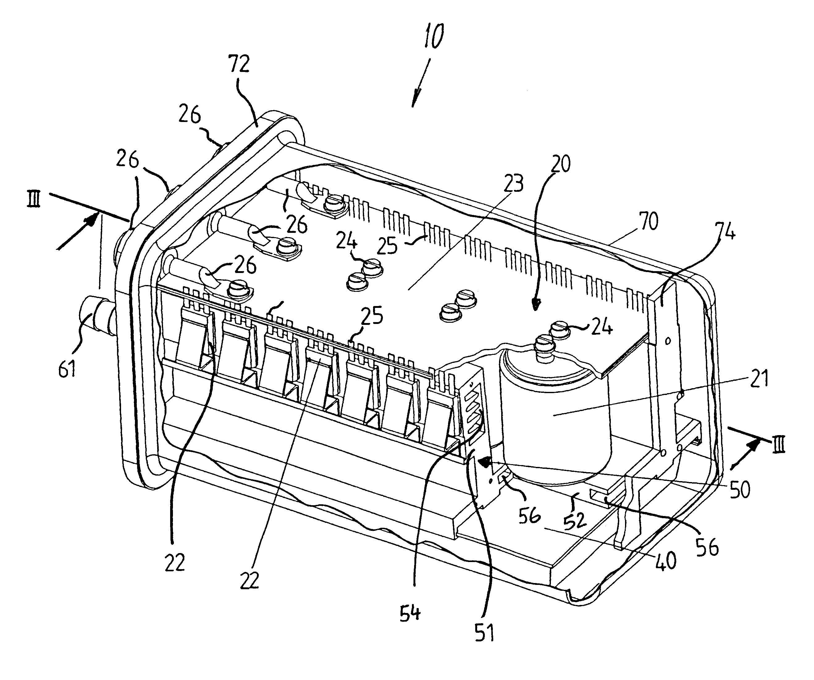 Power electronics device for controlling an electric machine