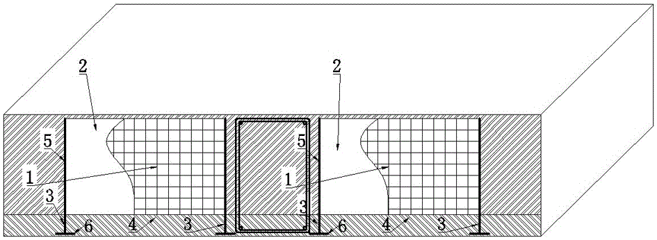 Hollow floor construction method using opening composite core mold