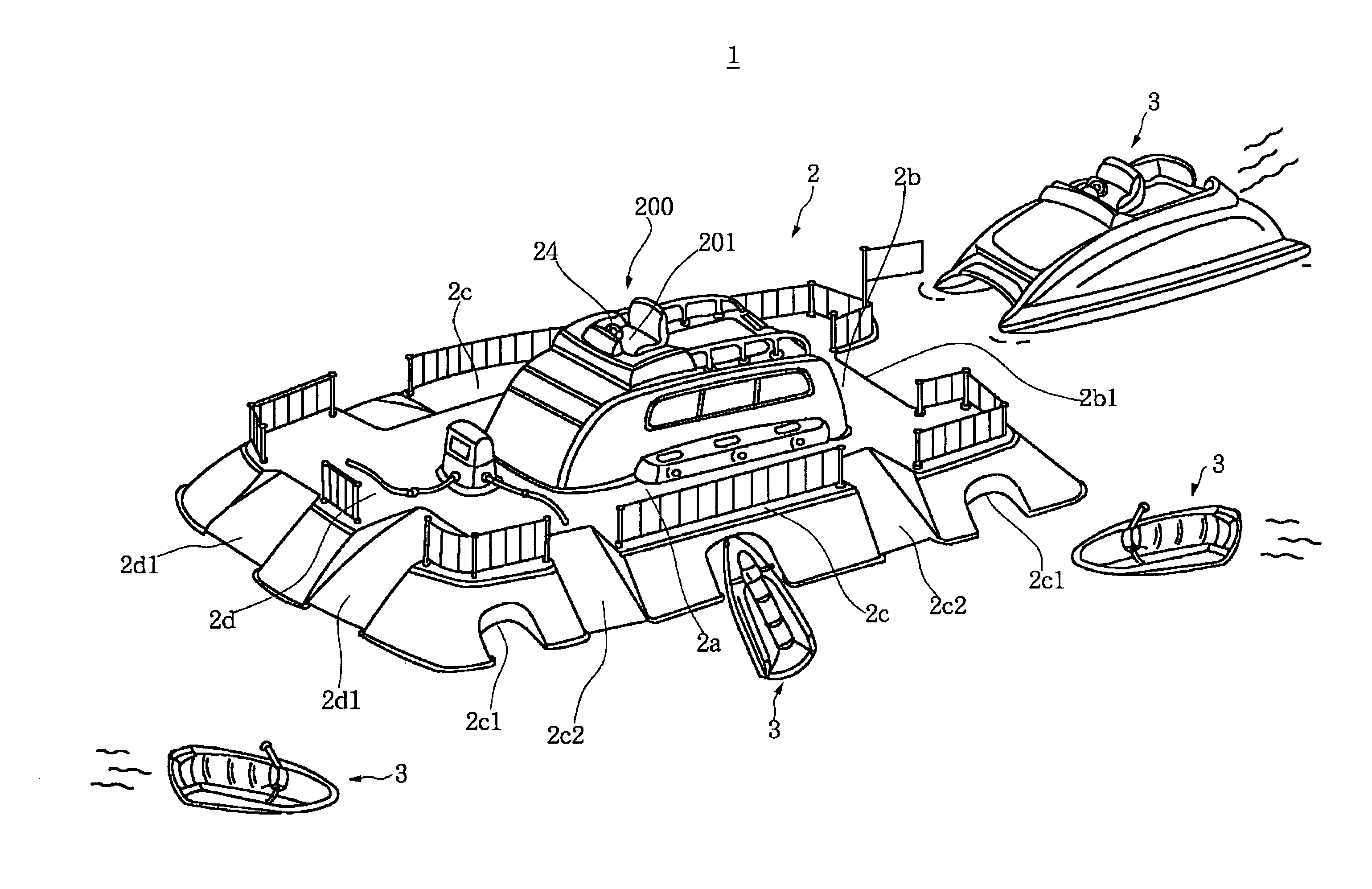 Parent-child type boat with generator