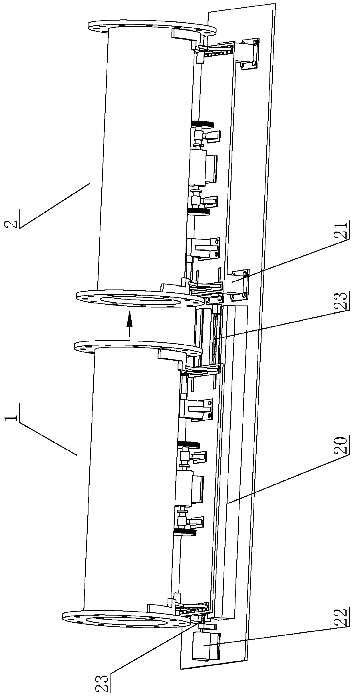 Engineering pipeline abut-joint auxiliary frame