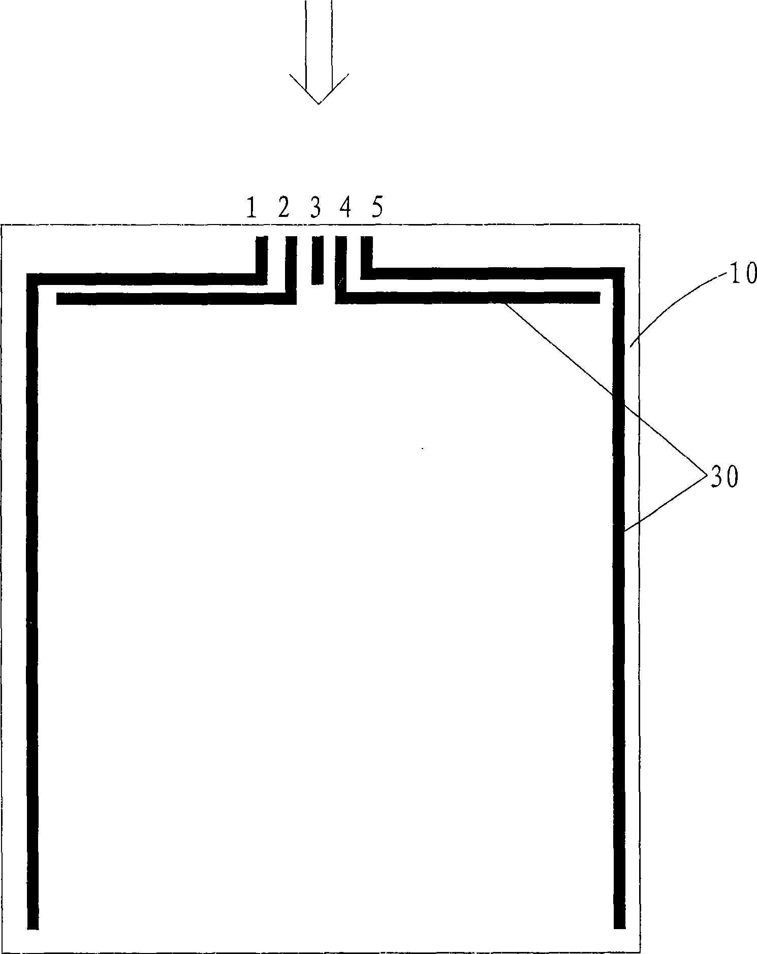 Substrate capable of evenly distributing equidifferent voltage on surface and high visual-region resistance-type touch screen