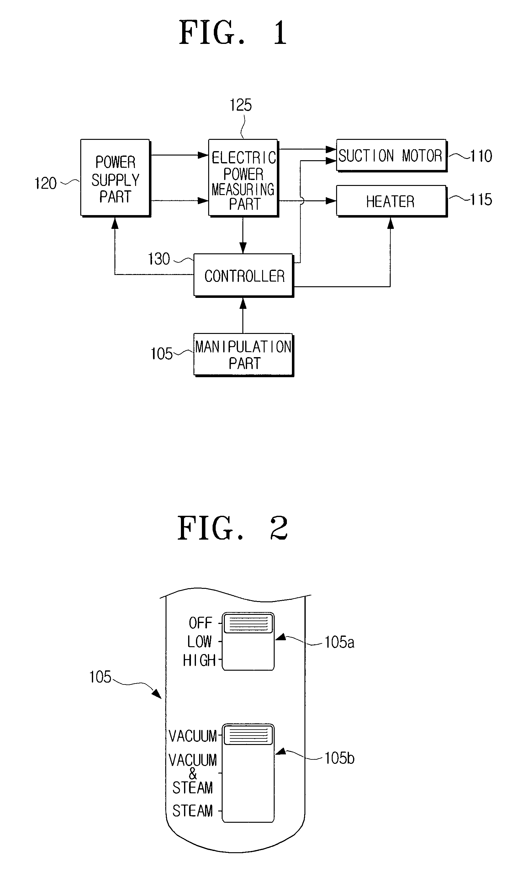 Steam-vacuum cleaner with electric power controlling function and method thereof