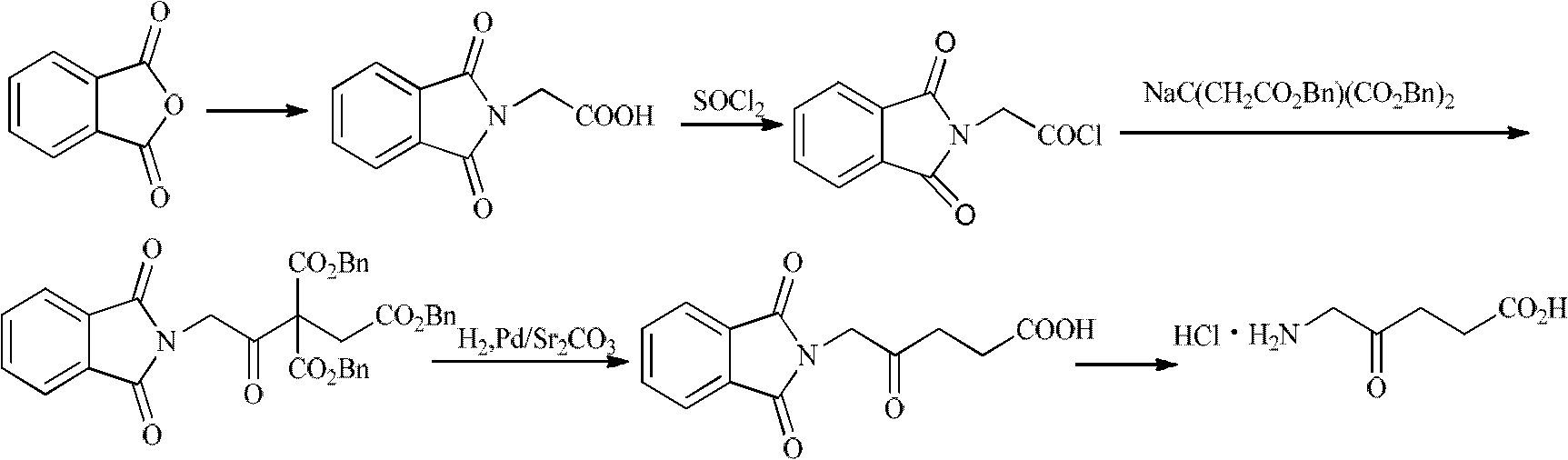 Synthesis method for 5-aminolevulinic acid hydrochloride