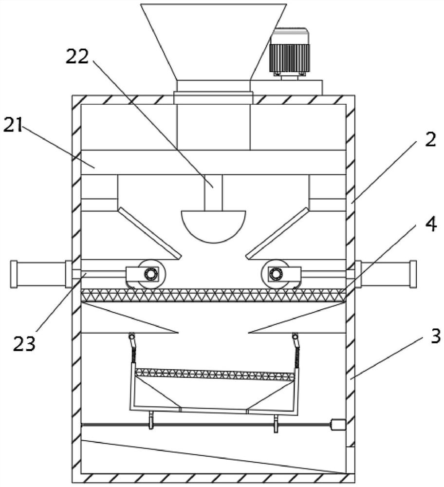 A traditional Chinese medicine processing device integrating grinding and screening