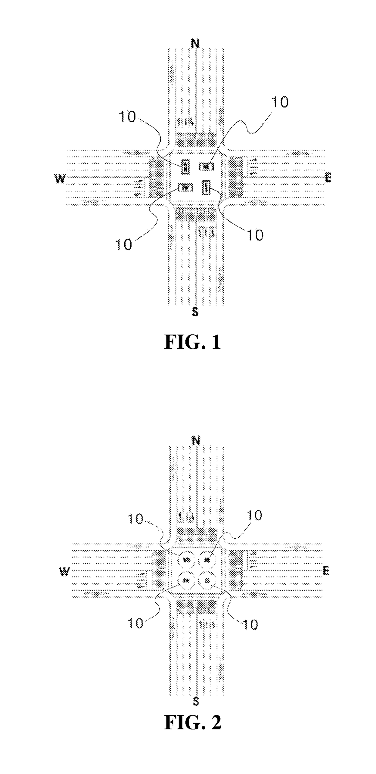 Detection area setting method for detecting passing vehicles, and traffic signal control method using same