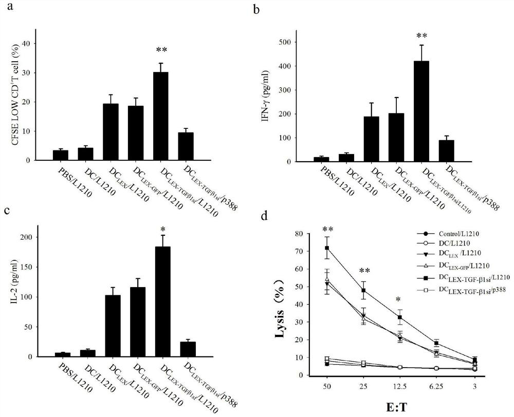 TGF-β1 silenced leukemia cell exosomes modified by interfering sequence and preparation method and application thereof