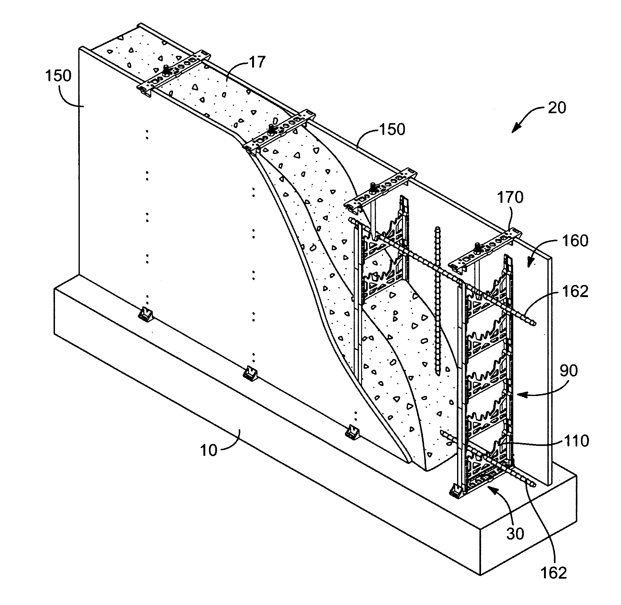 Wall forming system and method thereof