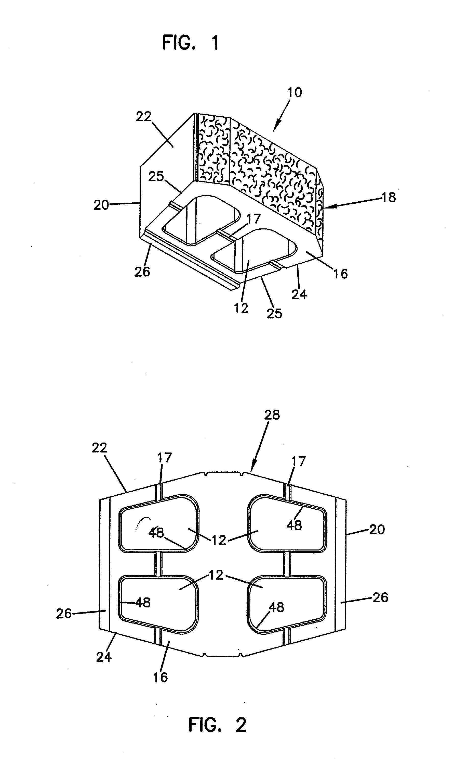 Concrete block with beveled core opening edge