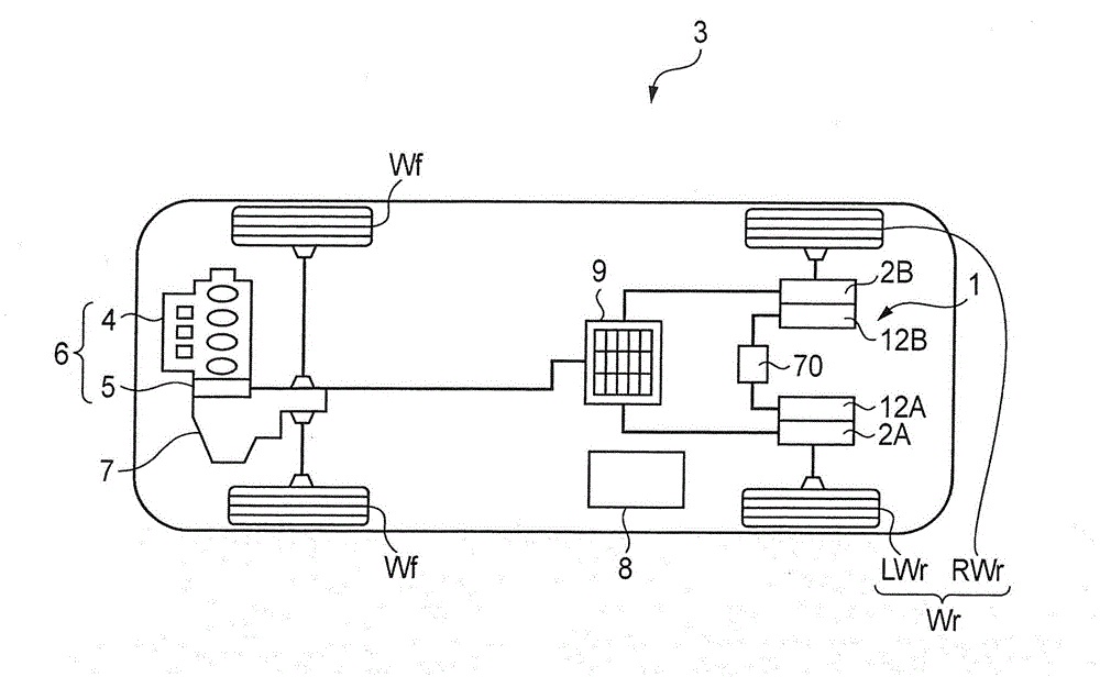 Liquid flow path control device for drive device for vehicle