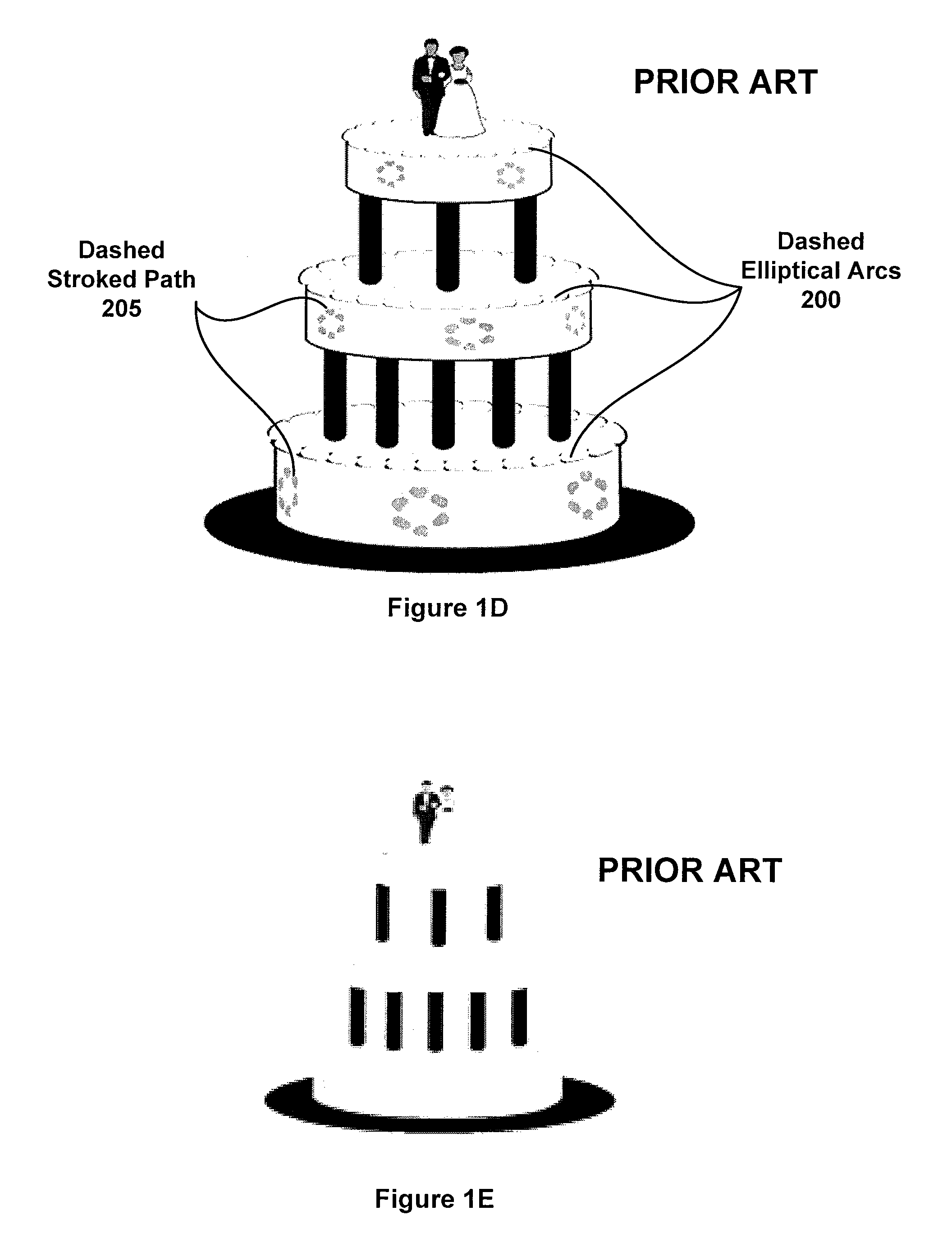 Conversion of dashed strokes into quadratic bèzier segment sequences