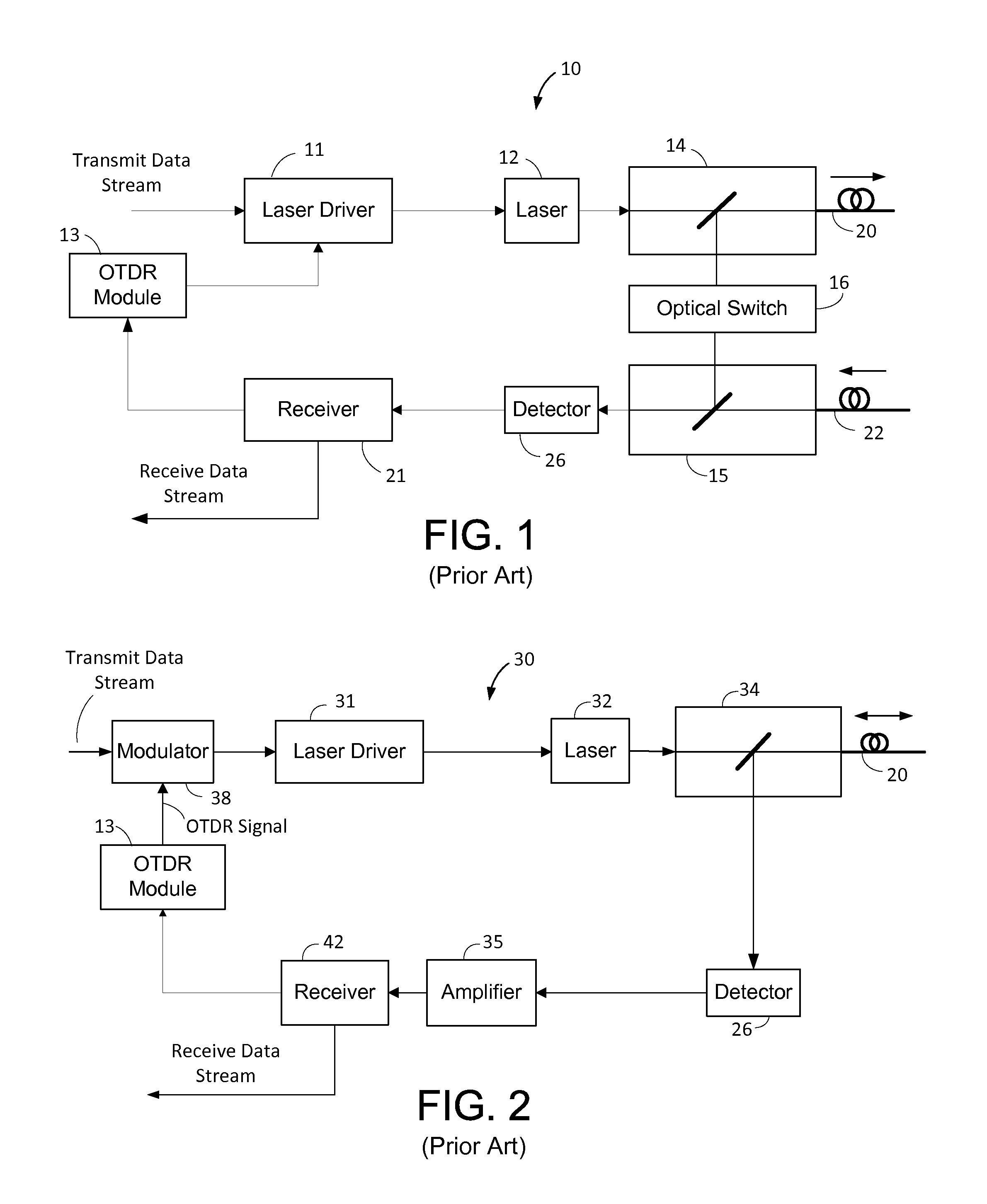 Optical communication devices having optical time domain reflectometers