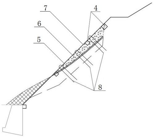 Red clay water-destroyed side slope protection structure capable of reducing abandoned side slope