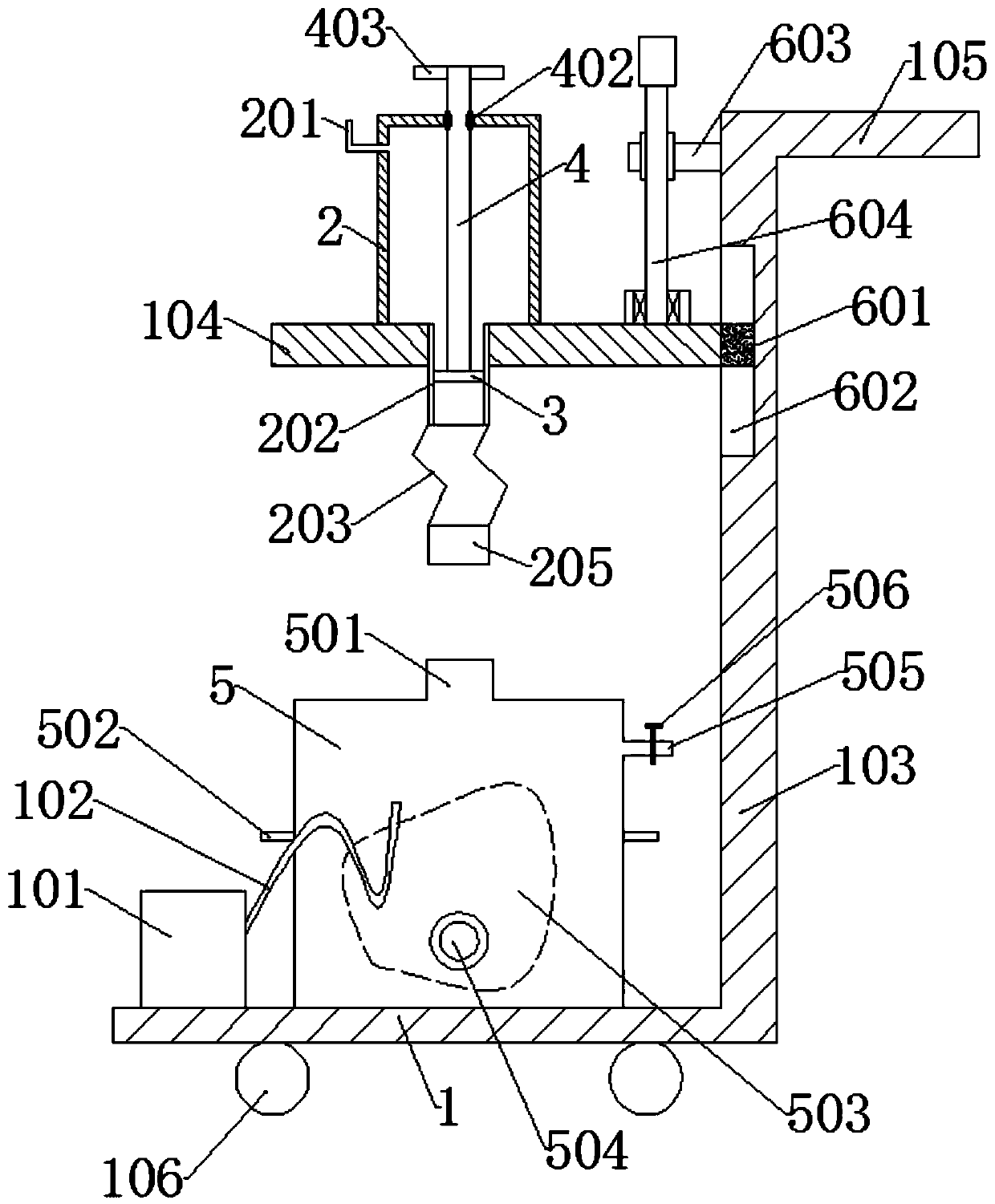 Thoracic cavity drainage device for thoracic surgery department