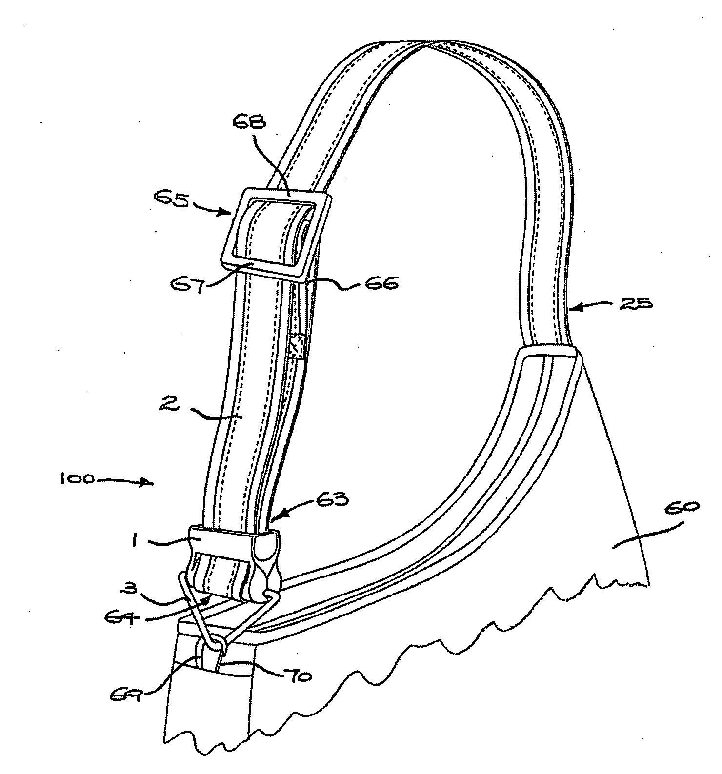 Wire cable reinforced carrying strap