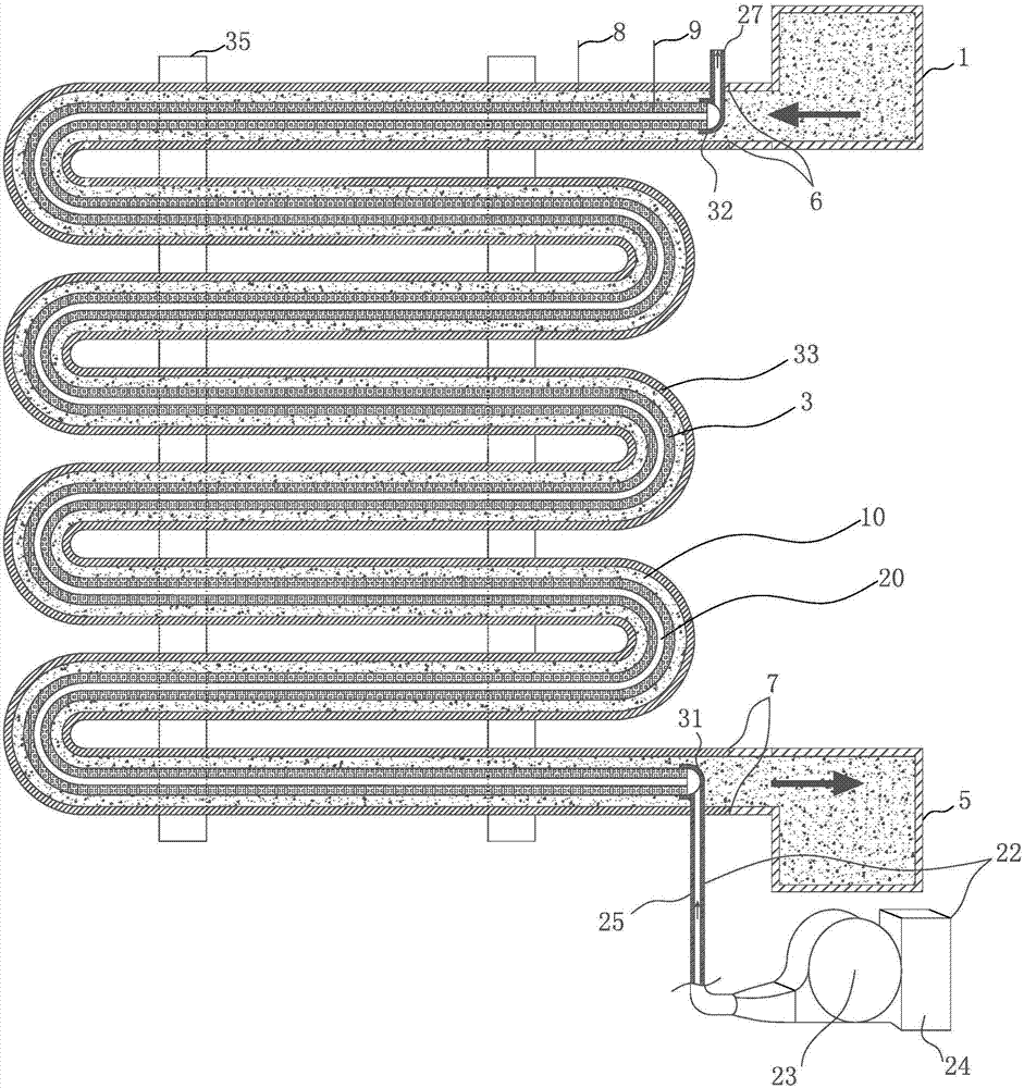 Zinc air battery with tube-injected internal air electrode