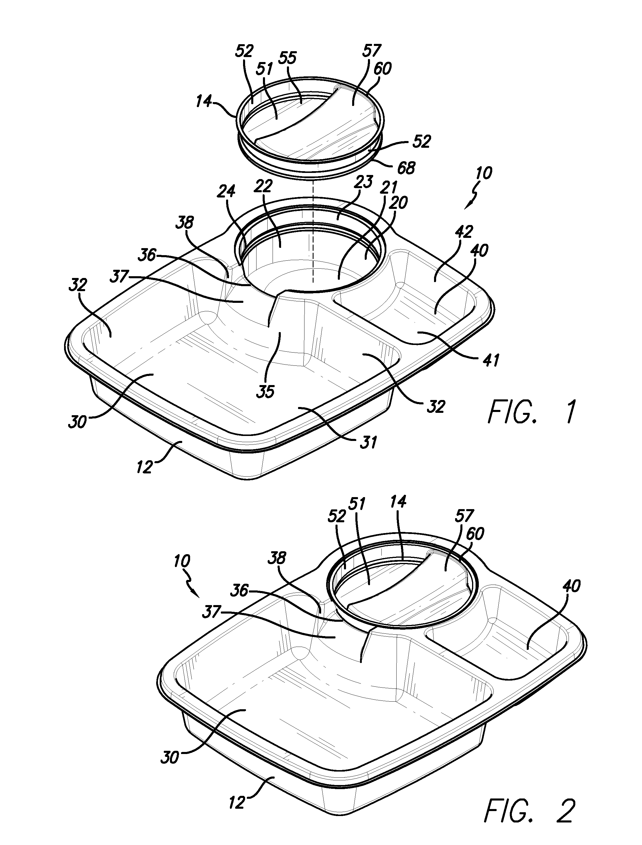 Snack tray with dispensing compartment