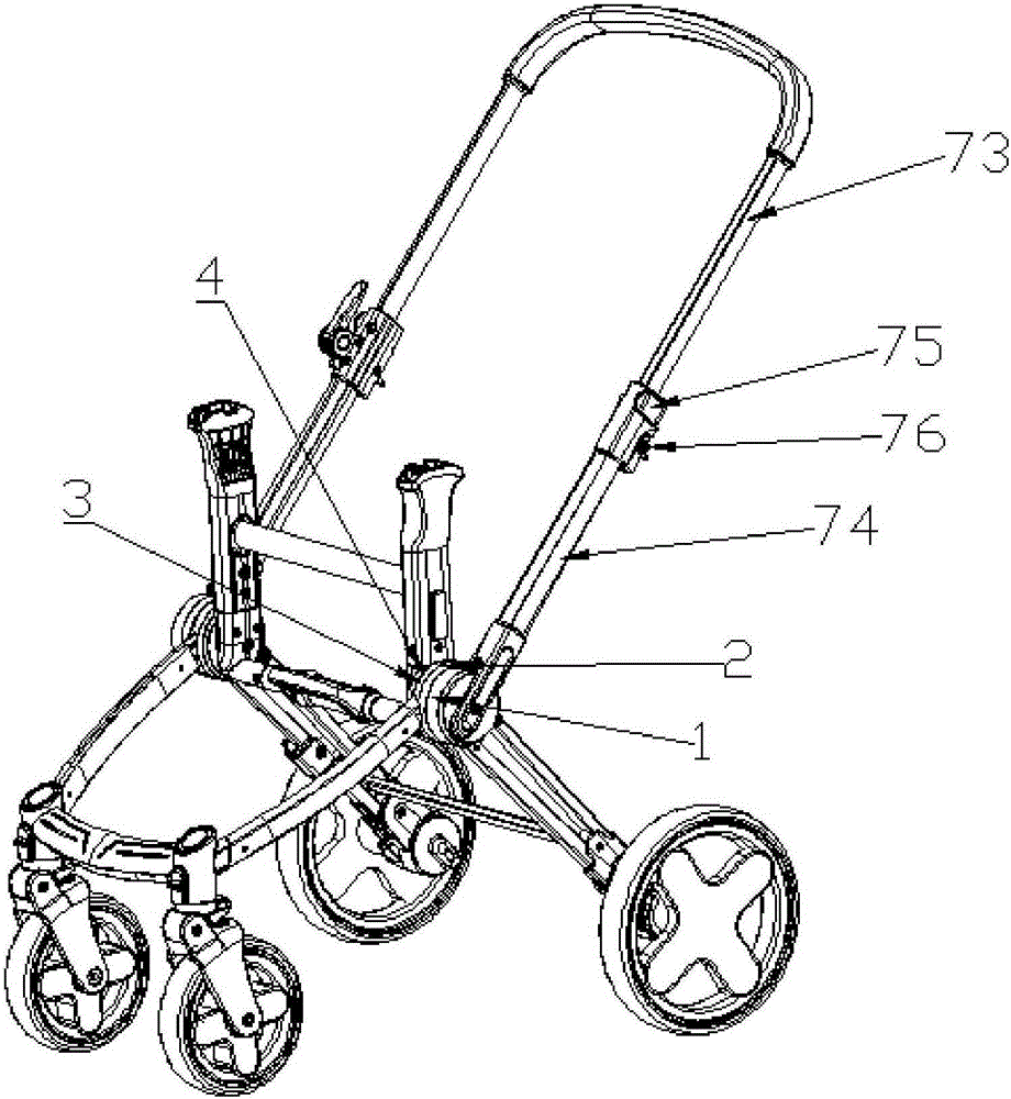 Baby stroller folding structure