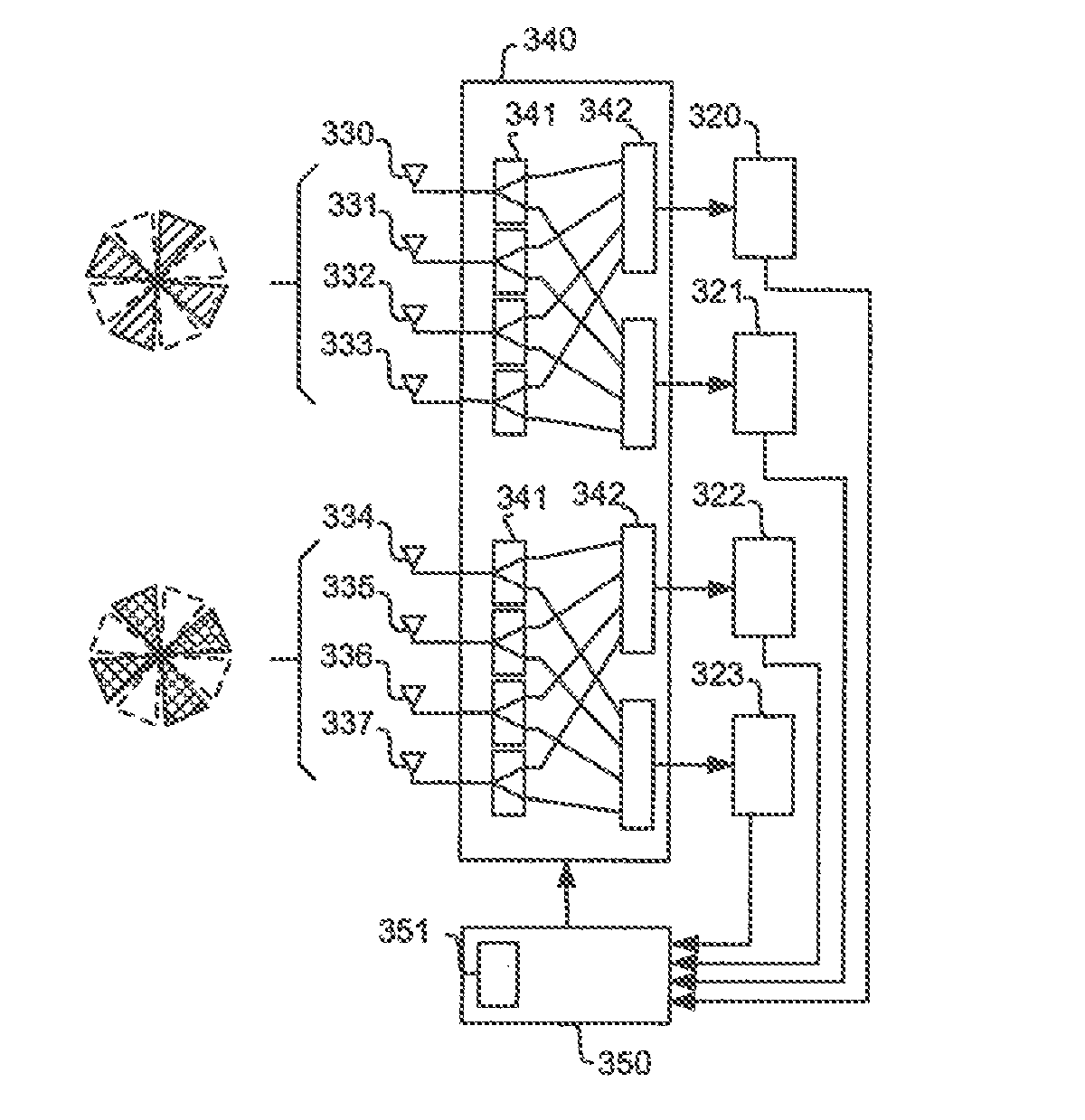 Device for receiving or emitting/receiving MIMO signals