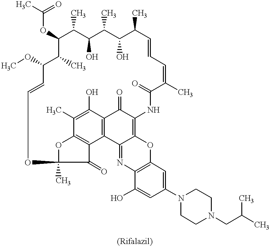 Method for treatment of bacterial infections with once or twice-weekly administered rifalazil