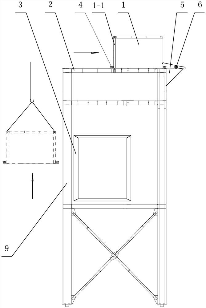 Method for integrally sliding and installing a steel vestibule in a complex environment