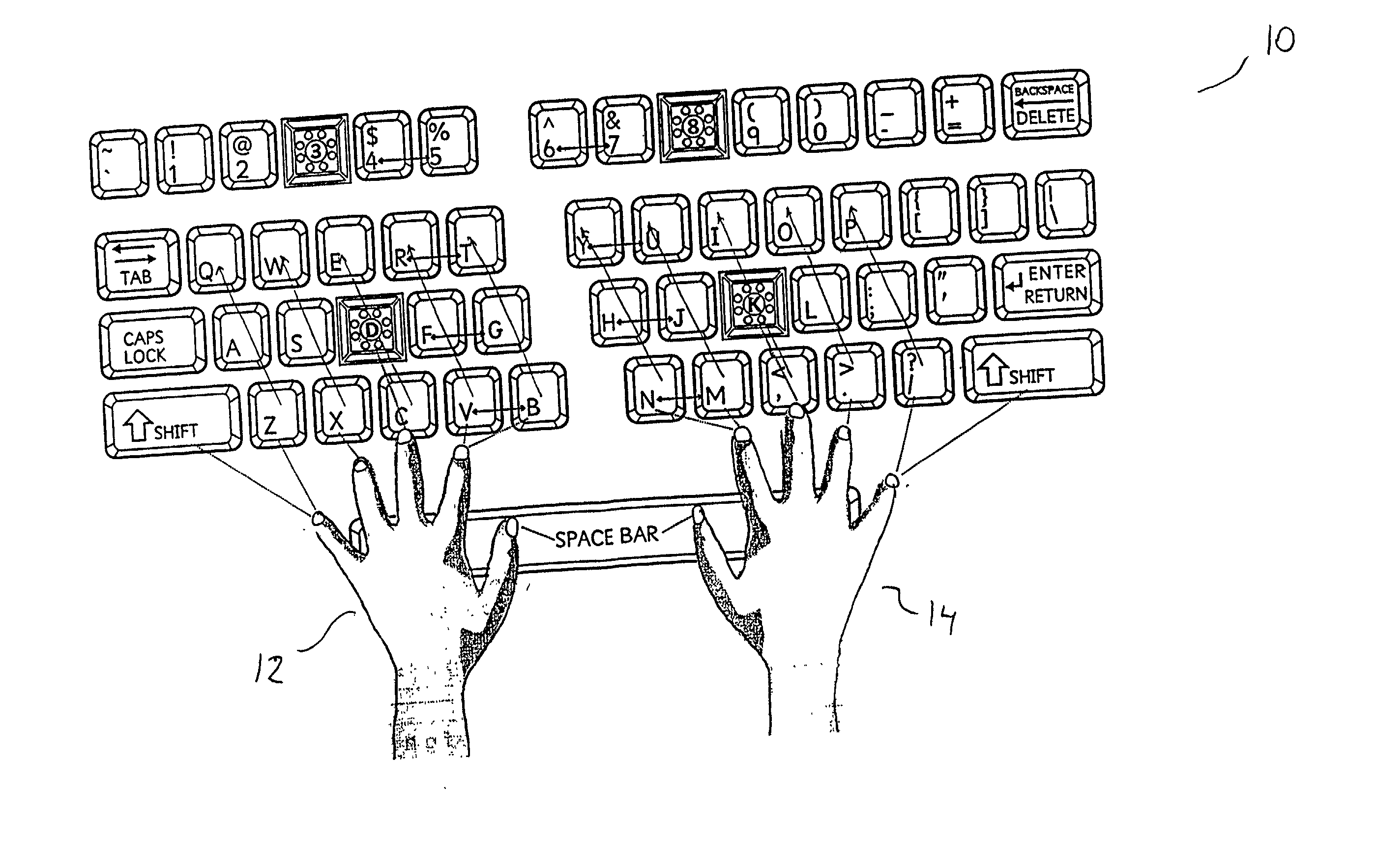 Method and apparatus for teaching computer keyboarding