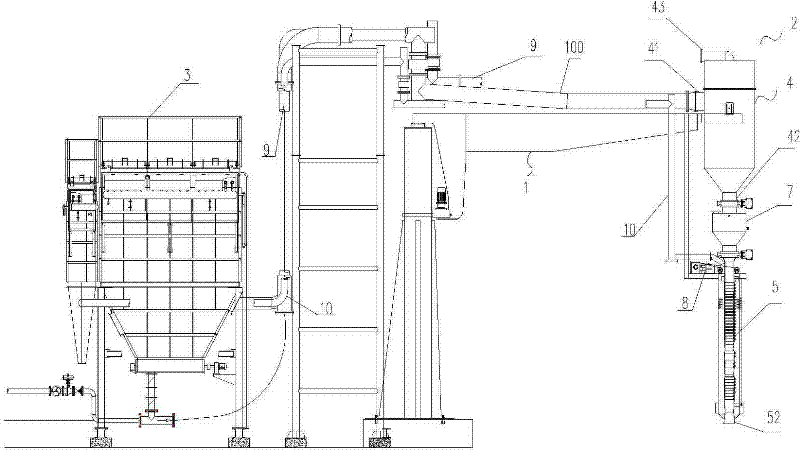 Long-distance pneumatic conveying direct loading-shipping system for bulk materials