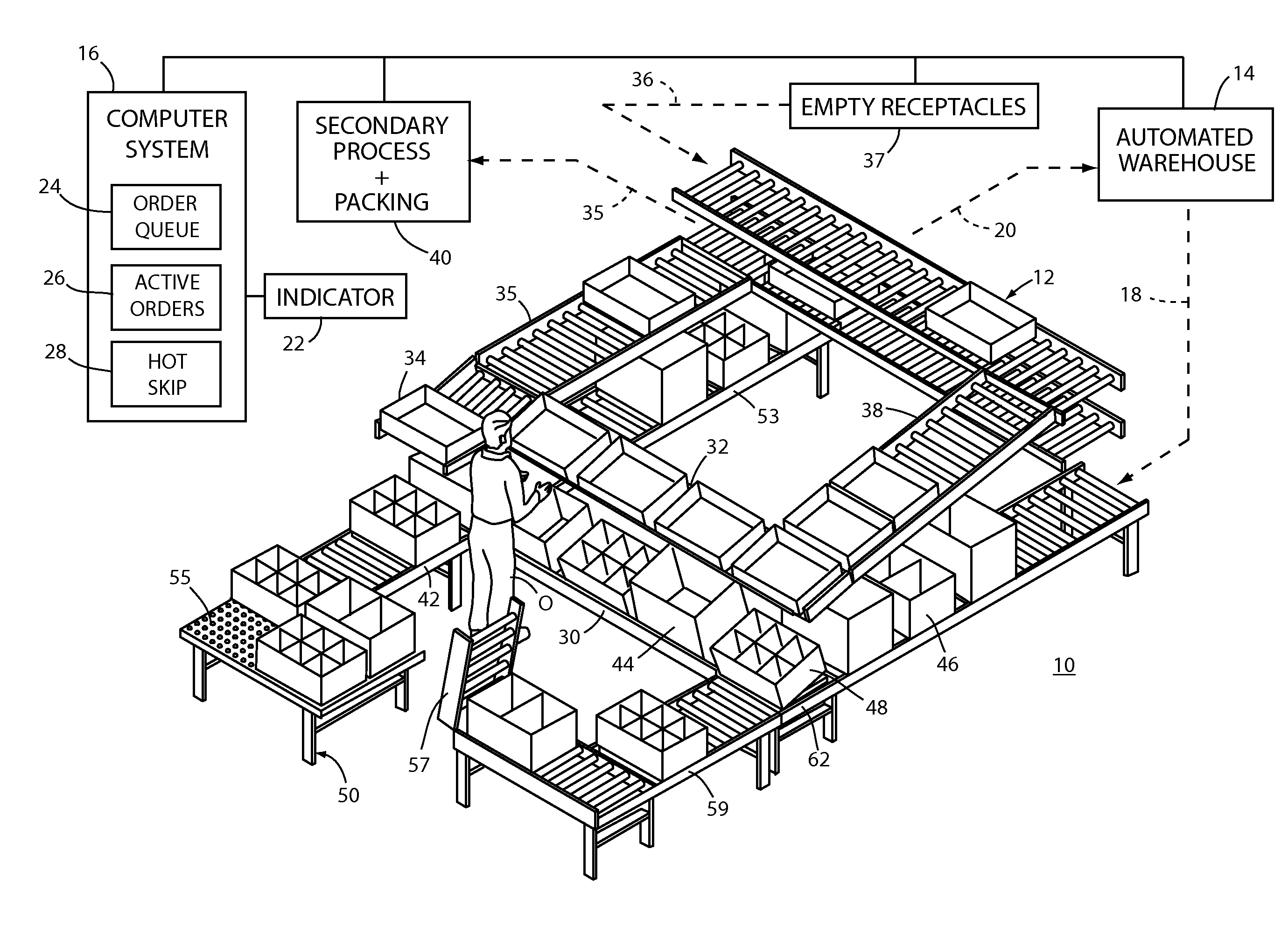 Picking station with automated warehouse