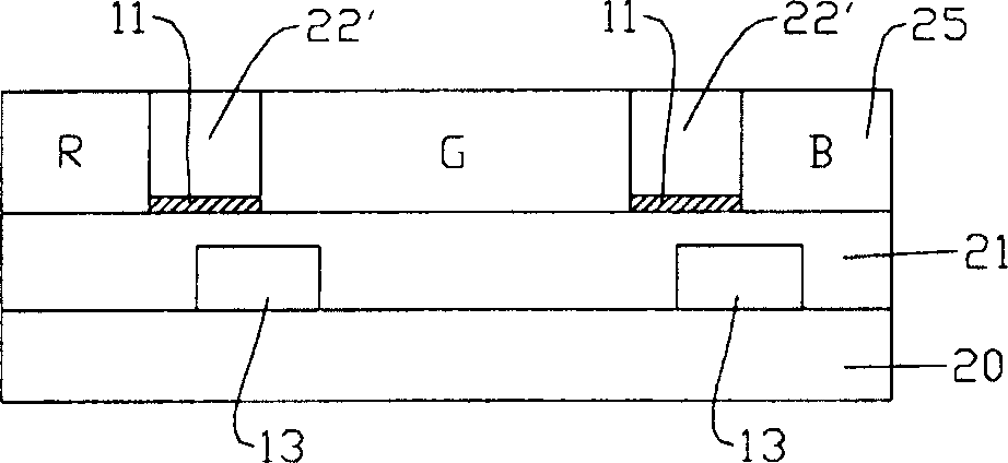 A process for making color filter