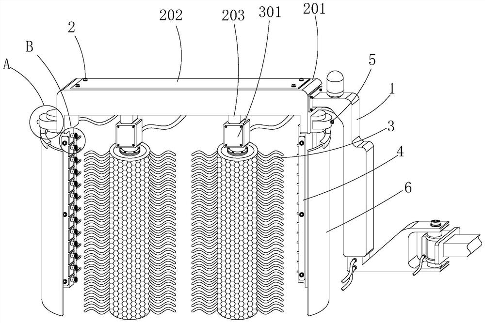 Road guardrail cleaning device