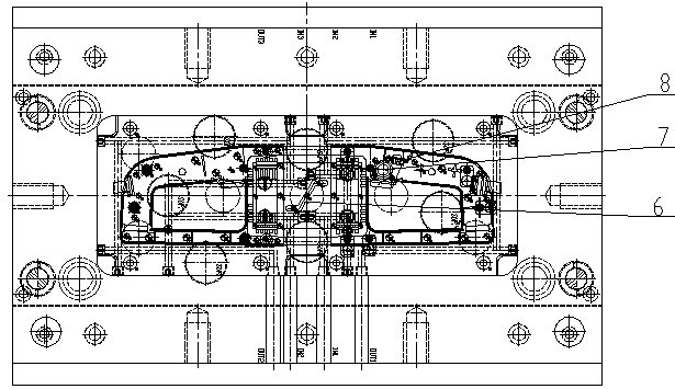 Injection mold for thin-walled deep-cavity electromechanical shell