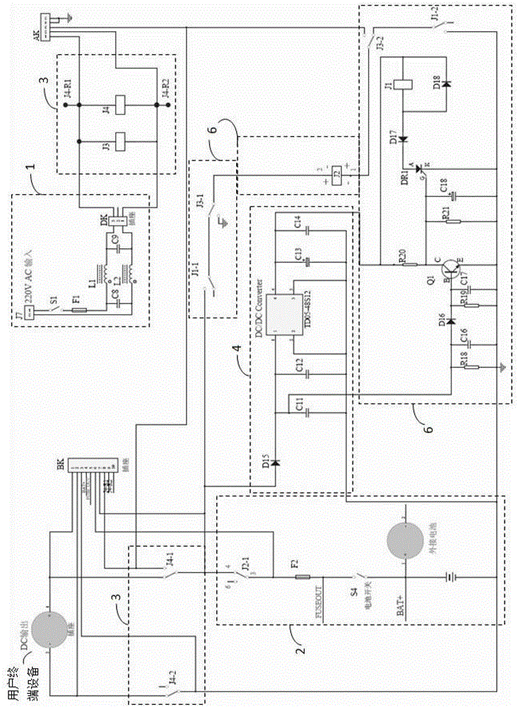 A backup power supply charge and discharge control circuit for a remote communication base station