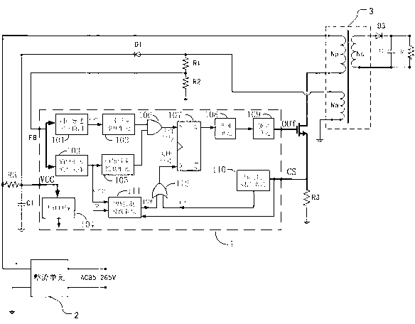 No-load control system of original-side feedback AC-DC switching power supply