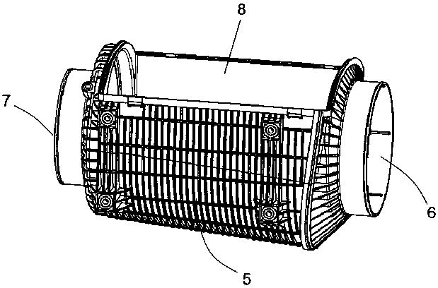 Straight-through type air filter