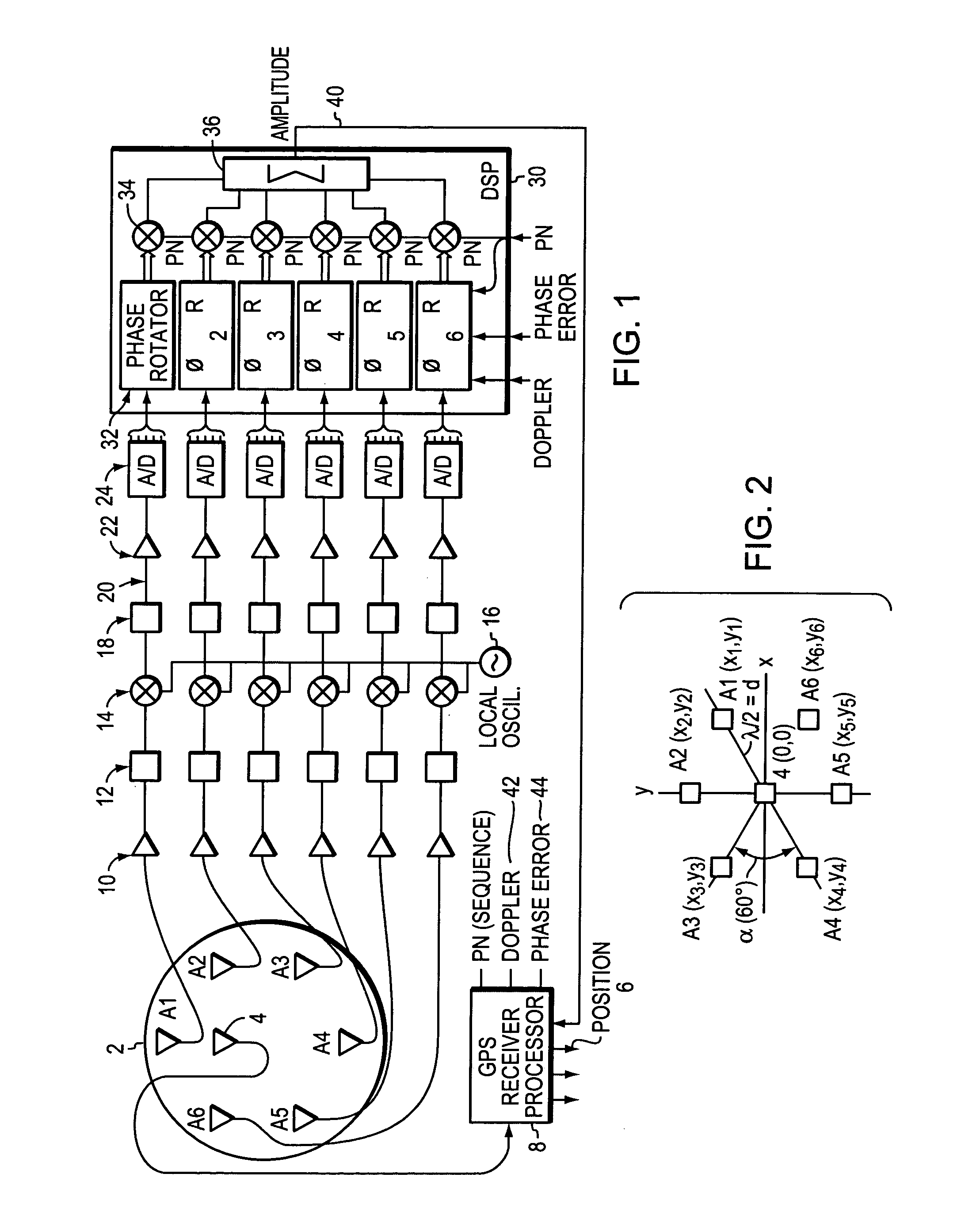 Attitude determination system using null-steered array