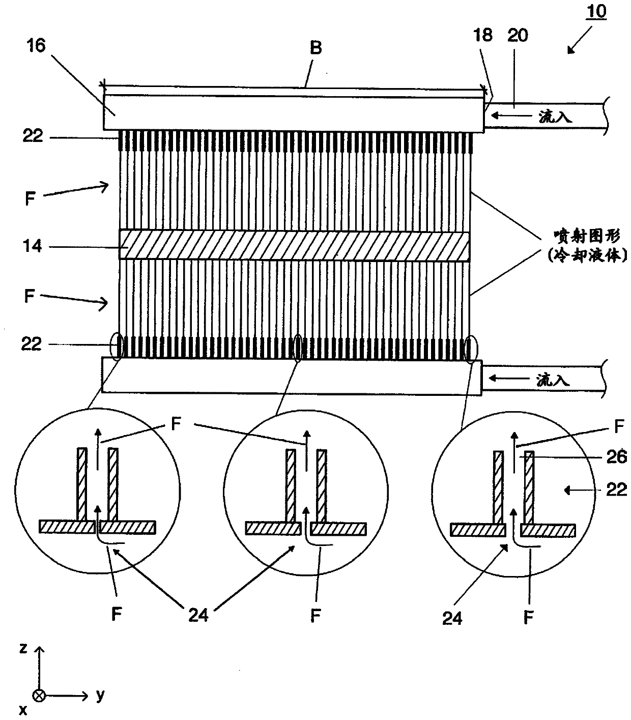 Device and method for cooling metal strips or sheets
