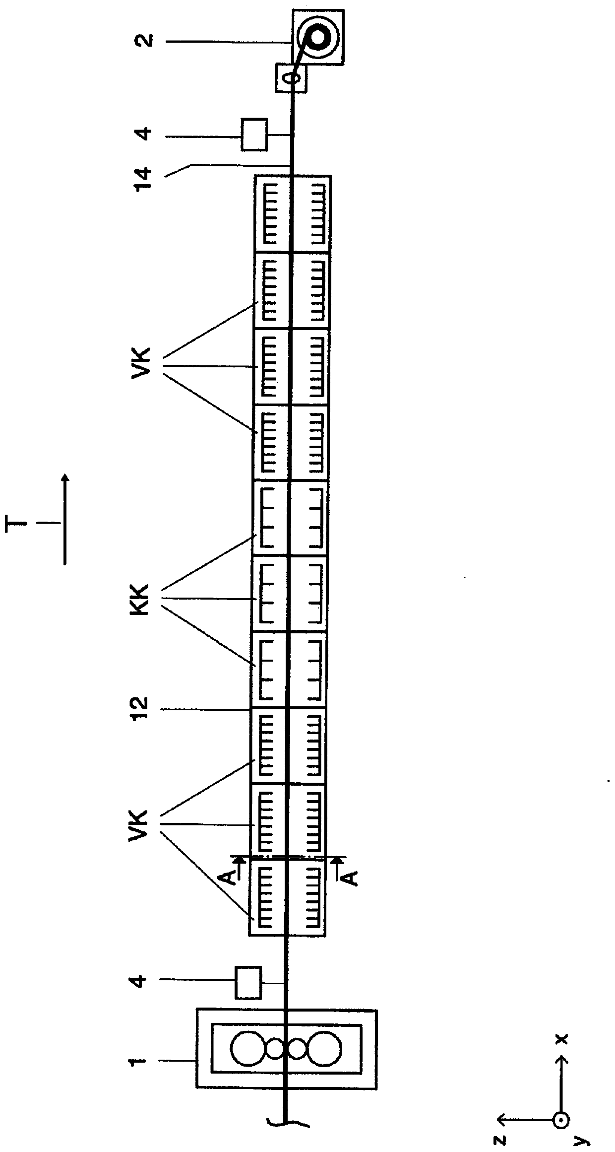 Device and method for cooling metal strips or sheets