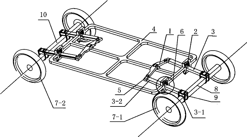 Self-balancing type chassis for four-wheel vehicle