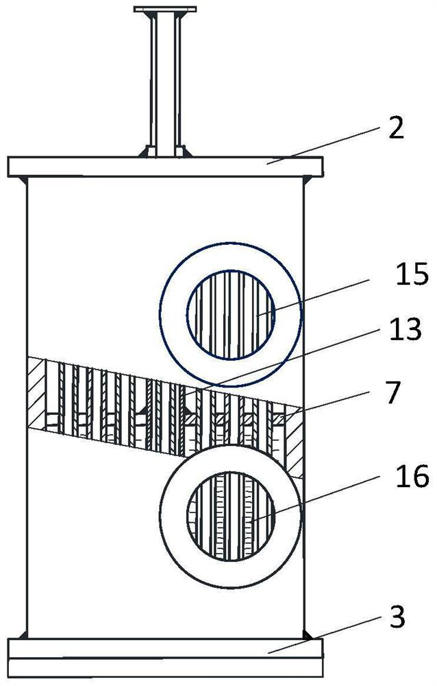 A separate heat pipe evaporator heated by rotating flow