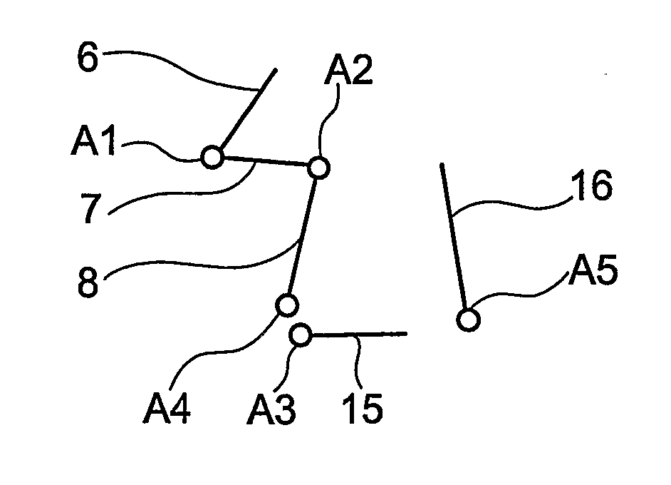 Device for actuating at least one pivoted exterior element of a vehicle