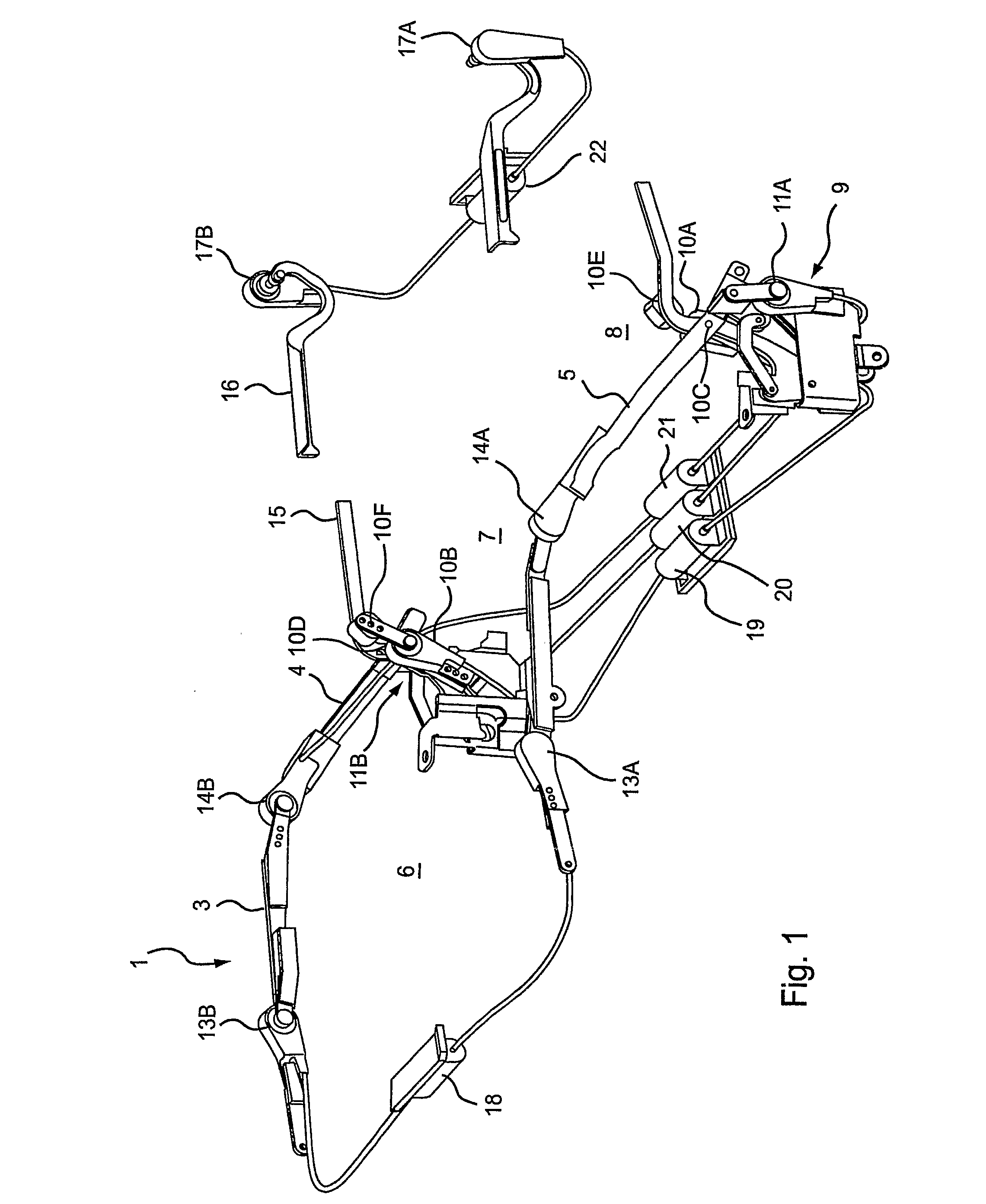 Device for actuating at least one pivoted exterior element of a vehicle